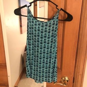 CUTE BLUE FLORAL TANK TOP